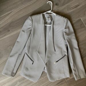 Tahari Black and White Striped Blazer